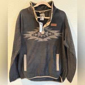 Cinch Gray and Tan Aztec Button-Up Pullover